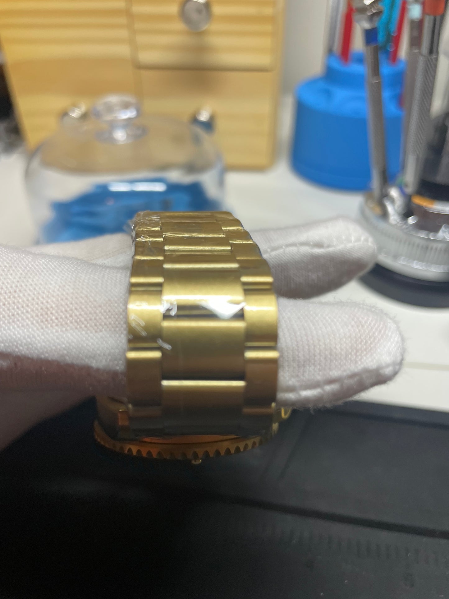 Custom Blue and Gold Dive Watch