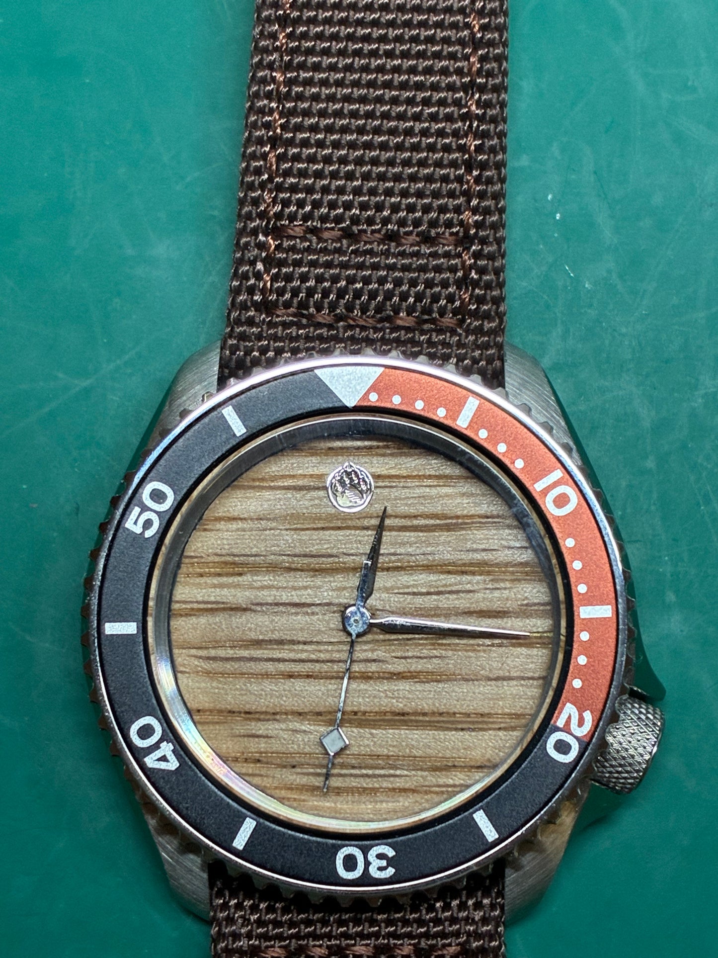 Handmade Oak Wooden Dial Men's Watch