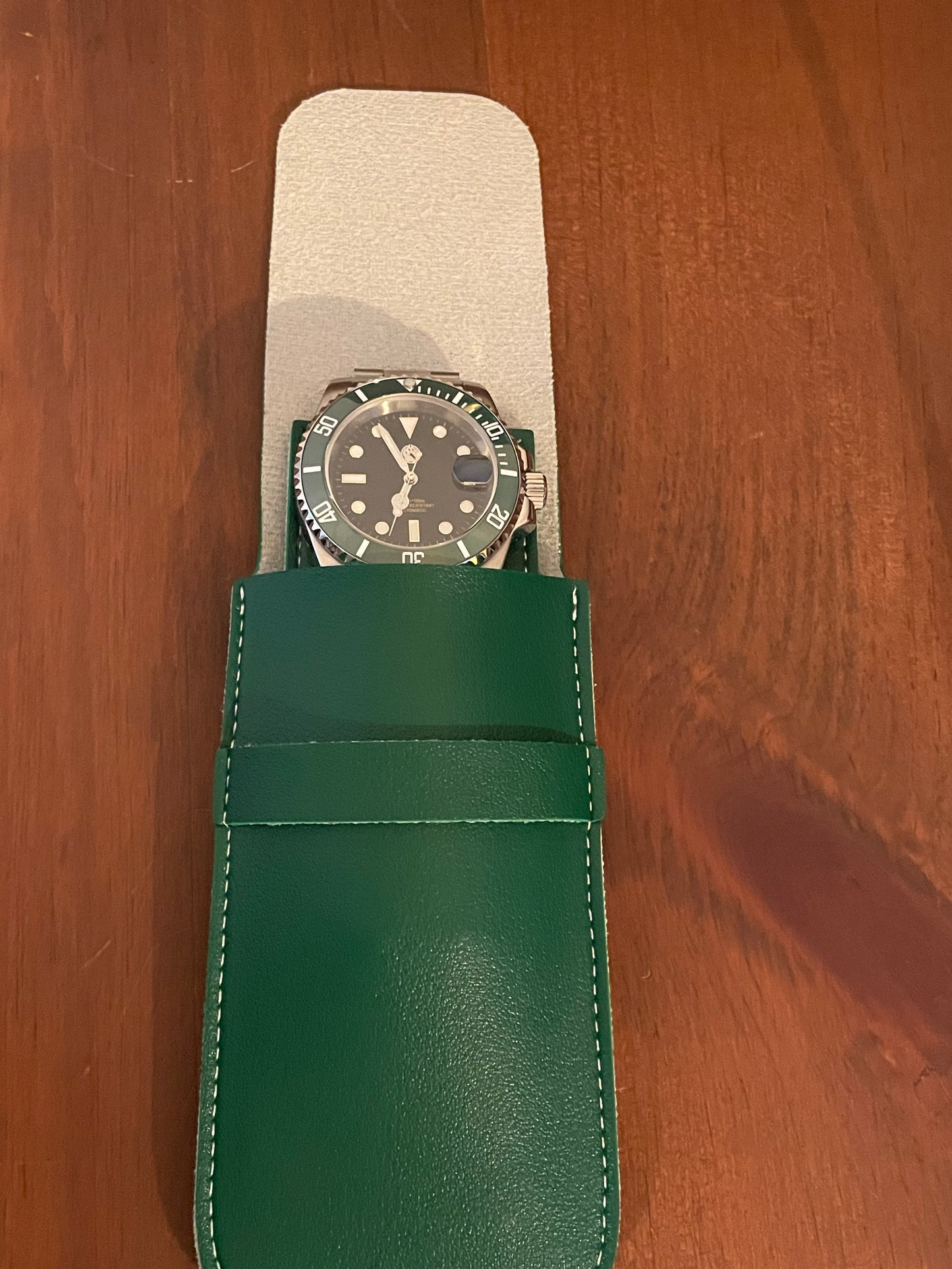 40mm Green and Black Stainless Steel Quartz Dive Style Watch