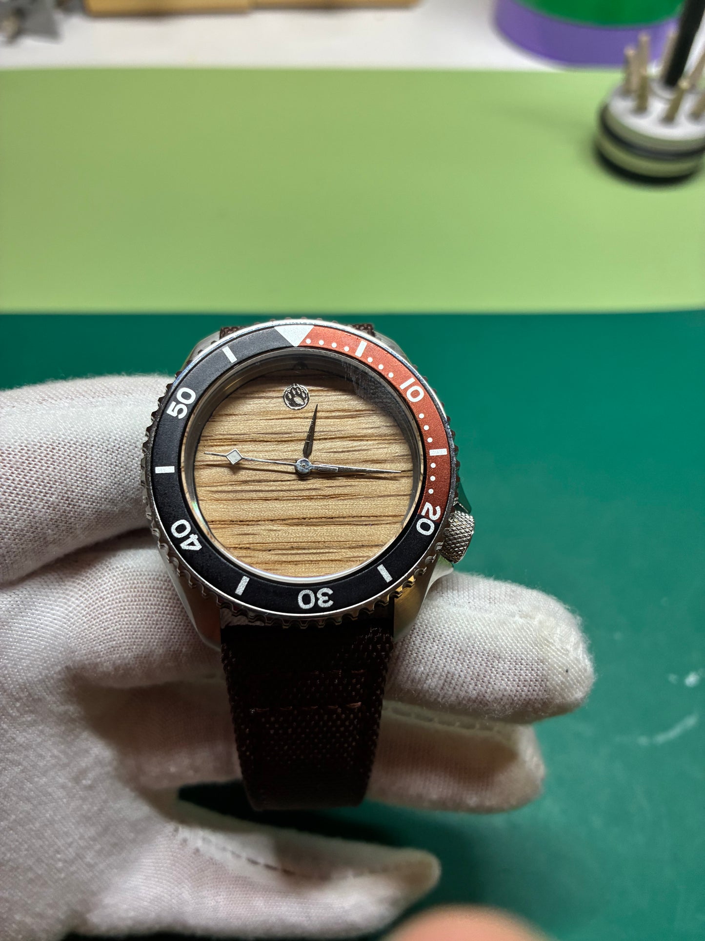 Handmade Oak Wooden Dial Men's Watch